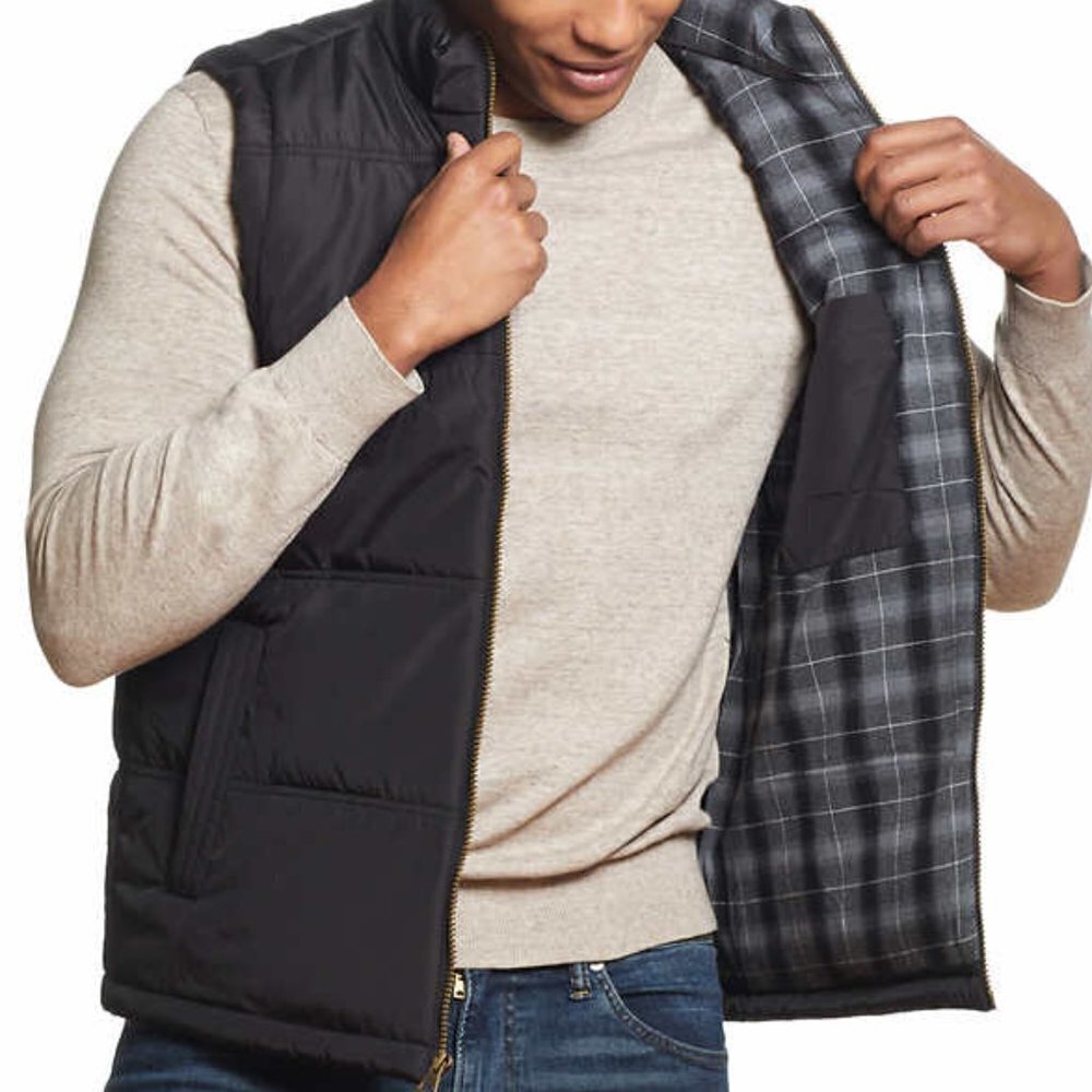 NWT - Weatherproof Vintage Men's Flannel Lined Puffer Vest - Size M